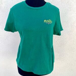 Girls XL Billabong Cotton Green Tee with Yellow Logo